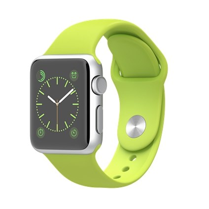 Apple Watch Sport 38mm Silver Aluminum Case with GreenSport Band